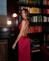 Sleeveless Evening Dress with Big Bow Backless for Gala and Wedding Guest